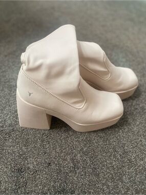 Windsor Smith Cream Platform Ankle Booties
